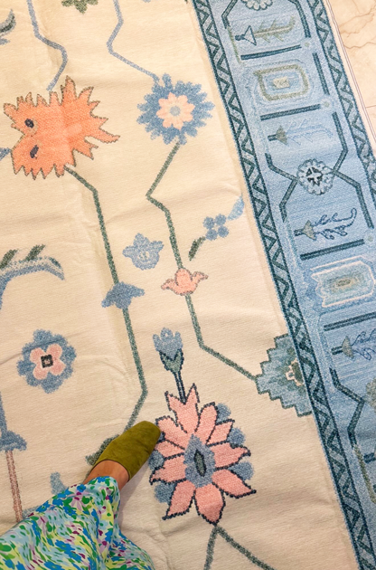 Folk Floral Rug – Blue