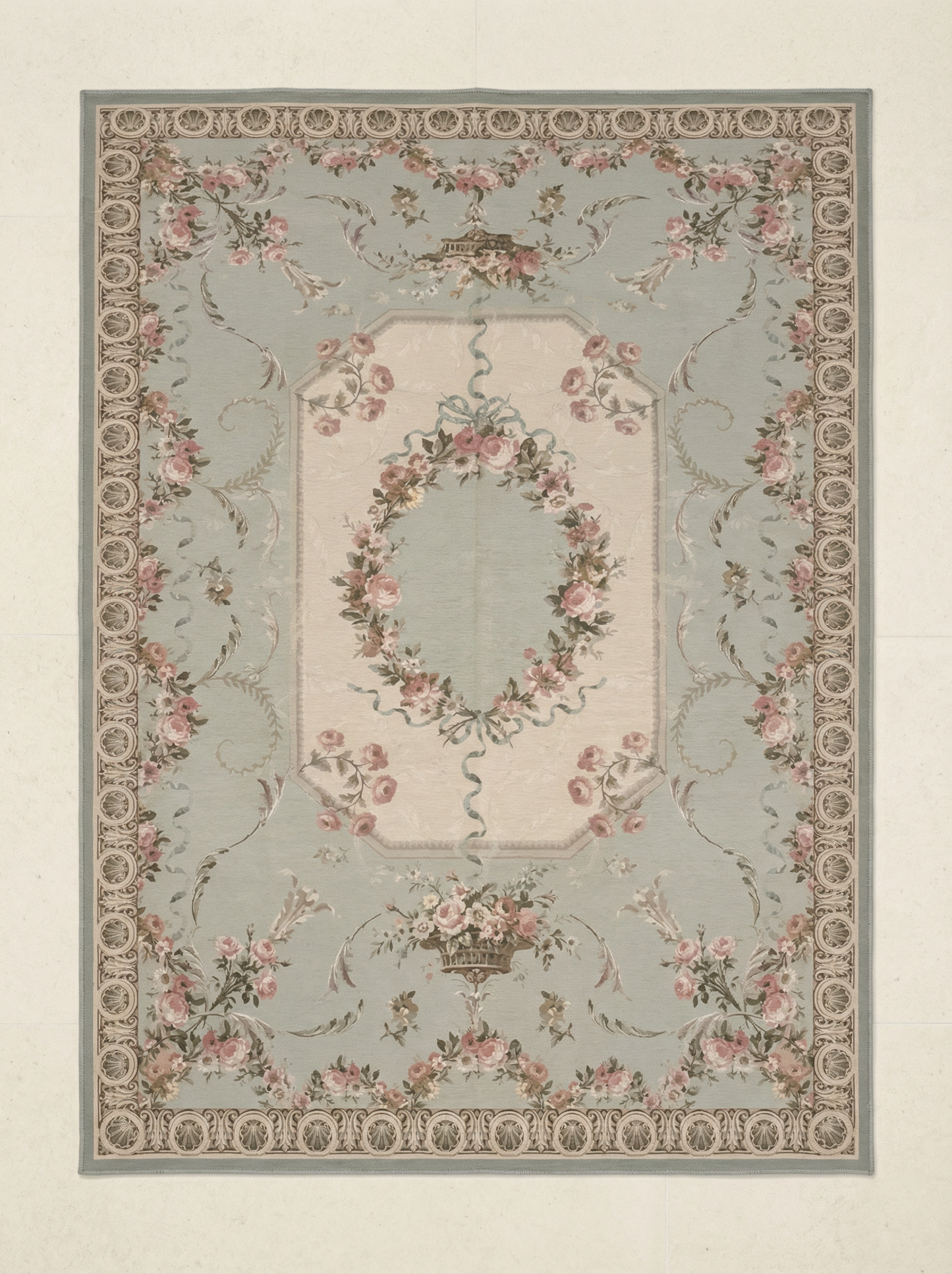 Grey Palais Floral Rug -  Available for Delivery