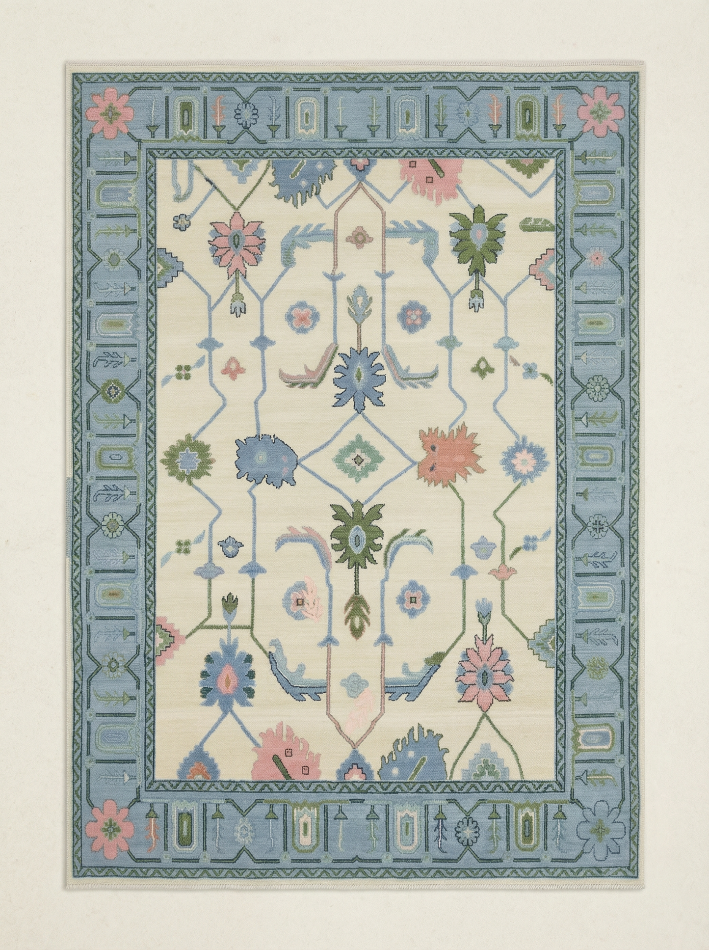 Folk Floral Rug – Blue