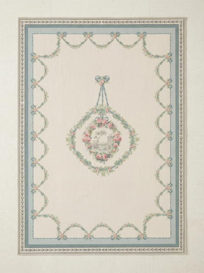 Classic Blue Roses Rug
